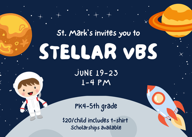 Register Now for VBS at St. Mark s